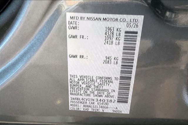 2026 Nissan Altima 2.5 SR