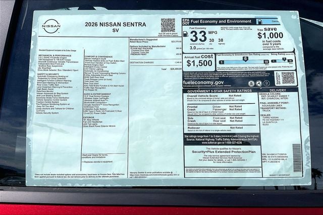 2026 Nissan Sentra SV