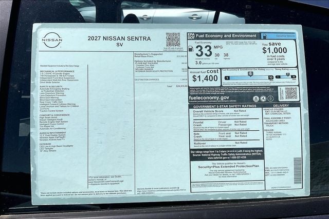 2027 Nissan Sentra SV