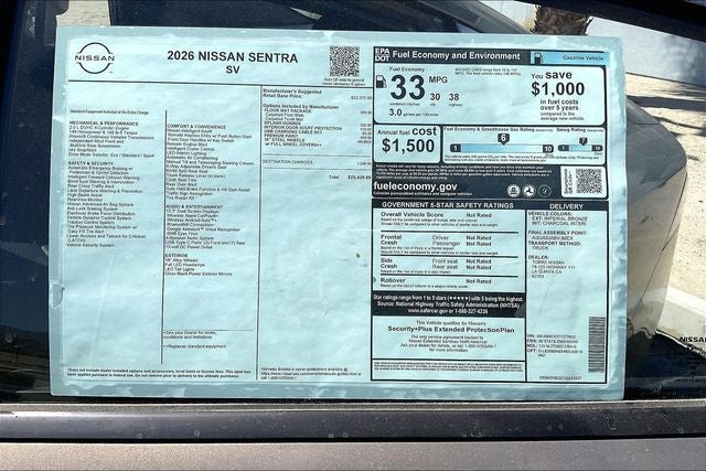 2026 Nissan Sentra SV