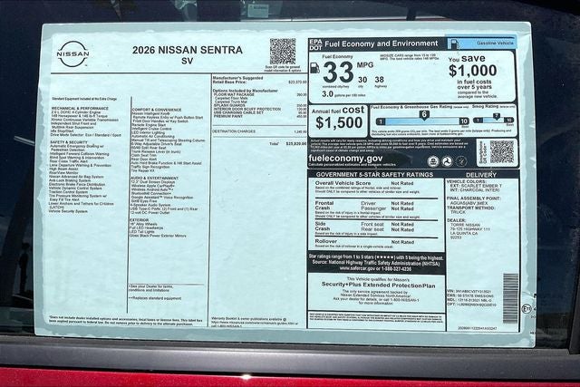 2026 Nissan Sentra SV