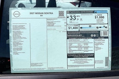 2027 Nissan Sentra SV