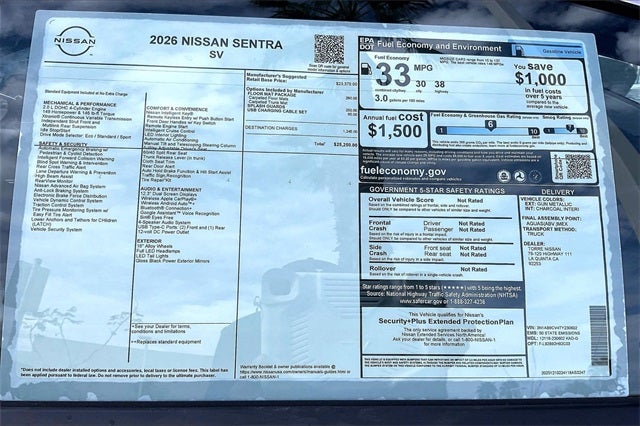 2026 Nissan Sentra SV