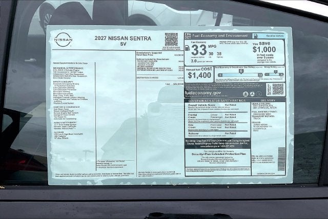 2027 Nissan Sentra SV