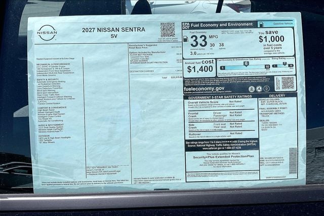 2027 Nissan Sentra SV