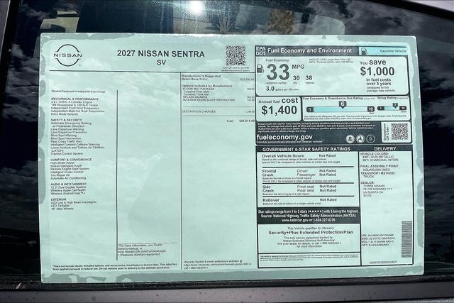 2027 Nissan Sentra SV