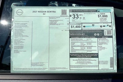 2027 Nissan Sentra SV