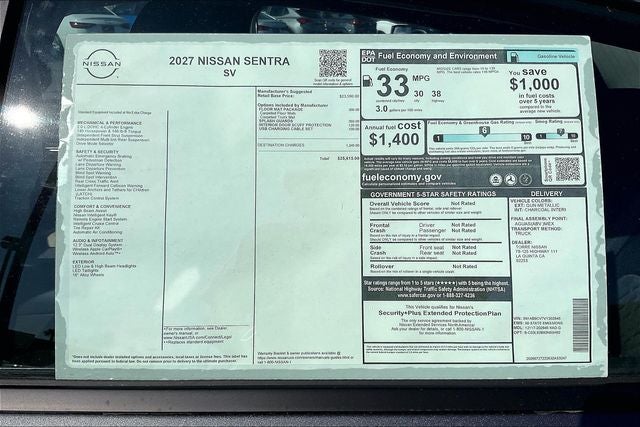 2027 Nissan Sentra SV