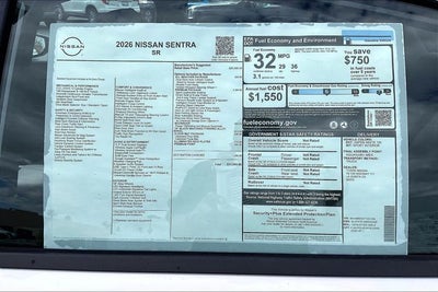 2026 Nissan Sentra SR