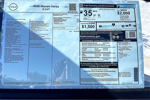 2025 Nissan Versa 1.6 S