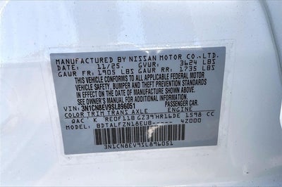 2025 Nissan Versa 1.6 SV