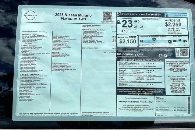 2026 Nissan Murano Platinum
