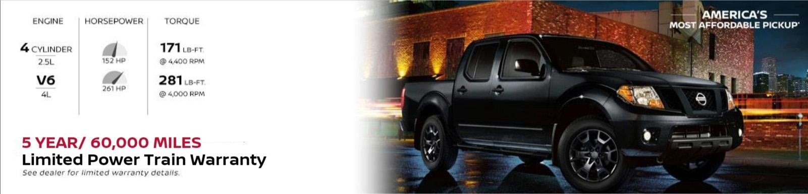 nissan frontier car and warranty infographic