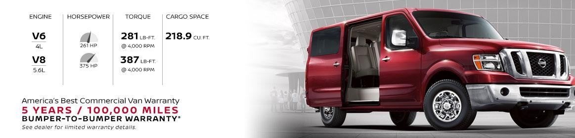 nissan NV Passenger car and warranty infographic